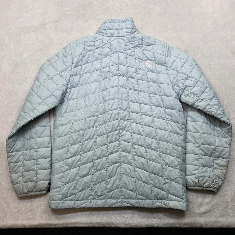 The North Face Quilted Jacket Youth Jr Large 14 16 Lt‎ Blue Insulated Primaloft